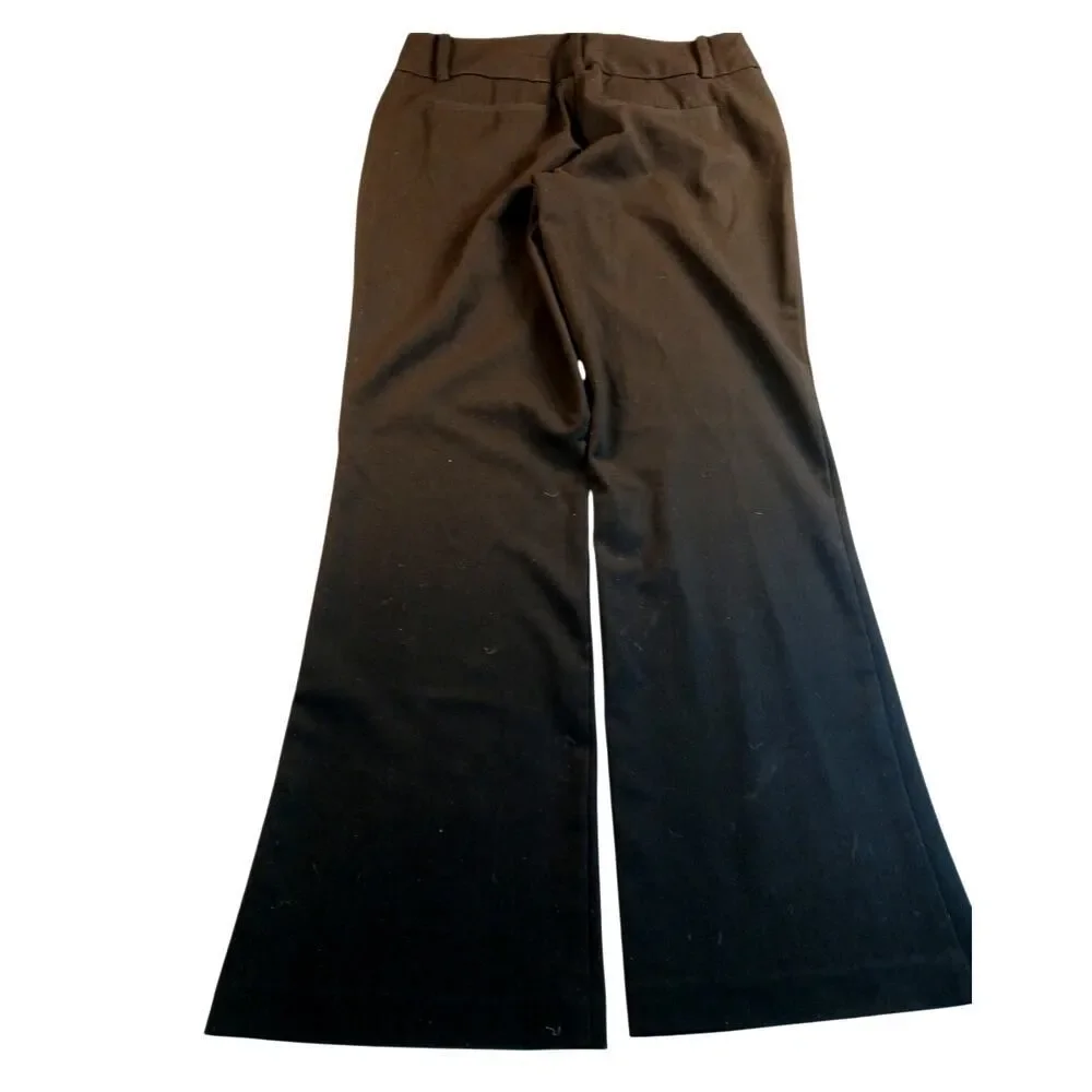NEW YORK & COMPANY Womens Black Stretchy Boot Cut Dress Pants - Size: 6 Tall